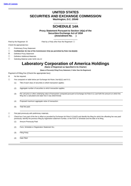 Laboratory Corporation of America Holdings (Name of Registrant As Specified in Its Charter)