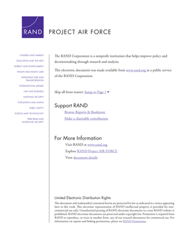 RAND Project AIR FORCE Annual Report 2011