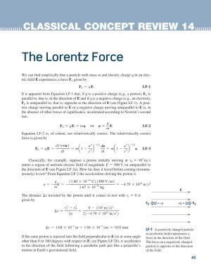 The Lorentz Force