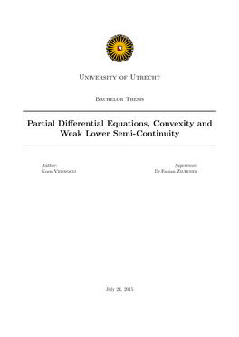Partial Differential Equations, Convexity and Weak Lower Semi-Continuity