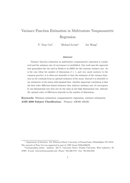 Variance Function Estimation in Multivariate Nonparametric Regression