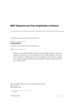 MHV Diagrams and Tree Amplitudes of Gluons