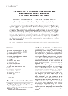 Experimental Study to Determine the Best Compression Ratio of High-Resolution Images of Small Bodies for the Martian Moons Exploration Mission*