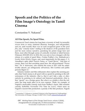 Spoofs and the Politics of the Film Image's Ontology in Tamil Cinema