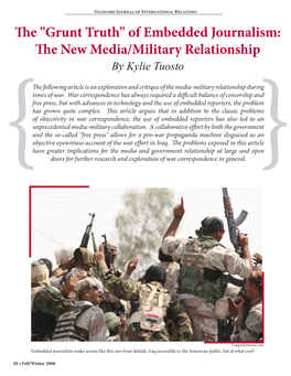 Of Embedded Journalism: the New Media/Military Relationship by Kylie Tuosto