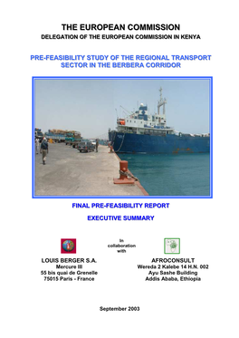 Pre-Feasibility Study of the Regional Transport Sector in the Berbera Corridor Final Pre-Feasibility Report