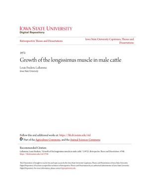 Growth of the Longissimus Muscle in Male Cattle Louis Frederic Laflamme Iowa State University