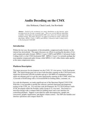 Audio Decoding on the C54X