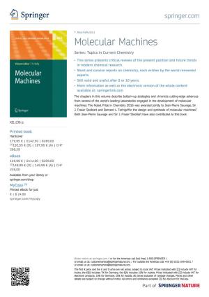 Molecular Machines Series: Topics in Current Chemistry