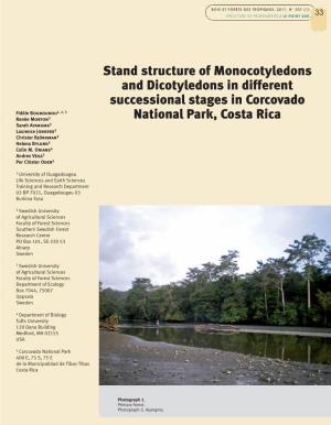 Stand Structure of Monocotyledons and Dicotyledons in Different