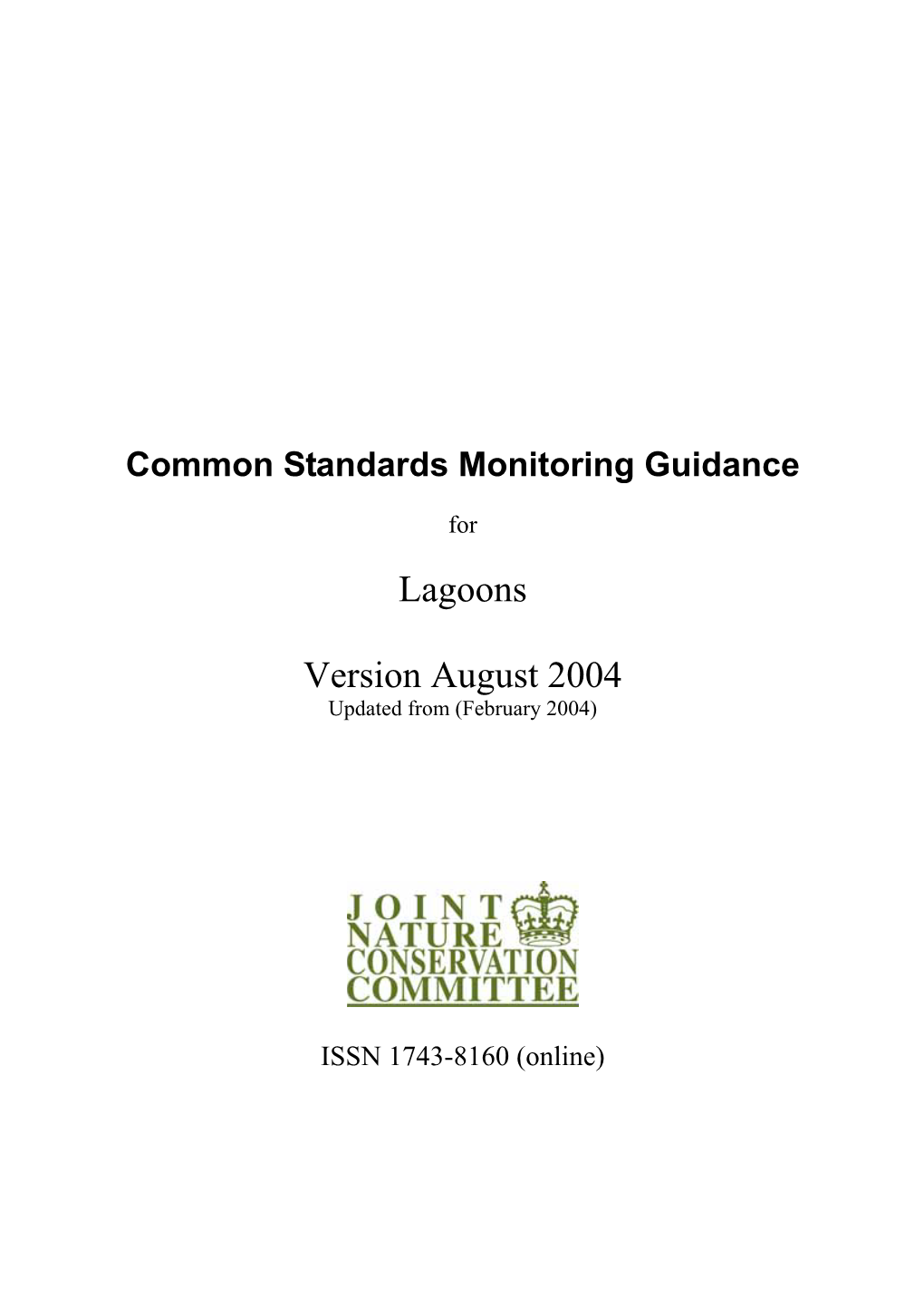 Common Standards Monitoring Guidance for Lagoons Contents