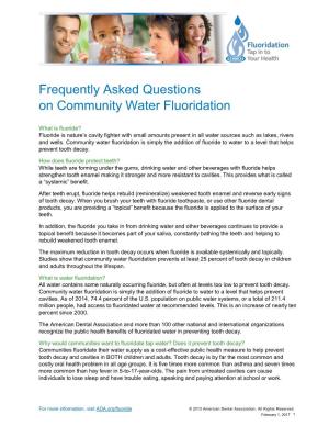 Fluoridation Faqs