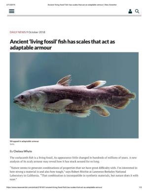 Ancient 'Living Fossil' Fish Has Scales That Act As Adaptable Armour | New Scientist