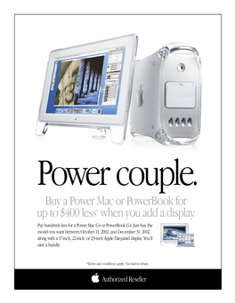 Buy a Power Mac Or Powerbook for up to $400 Less* When You Add a Display