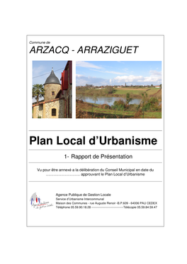 Plan Local D'urbanisme –Rapport De Présentation – Page 1