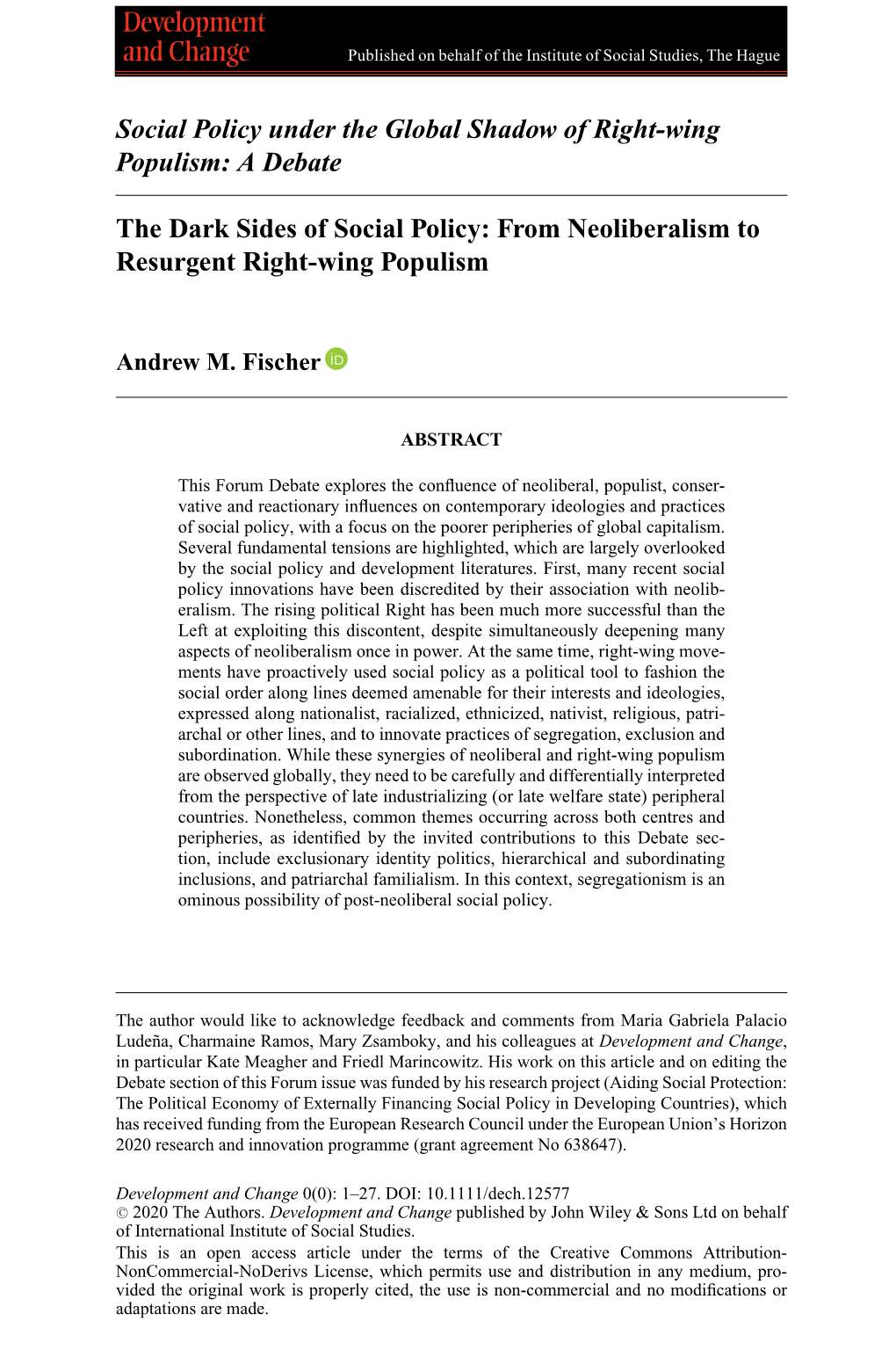 From Neoliberalism to Resurgent Right‐Wing Populism