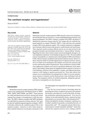 The Vanilloid Receptor and Hypertension1