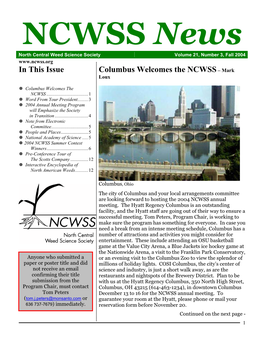 NCWSS Newsletter Vol 21, Number 3 Fall 2004