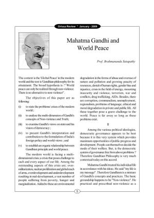 Mahatma Gandhi and World Peace