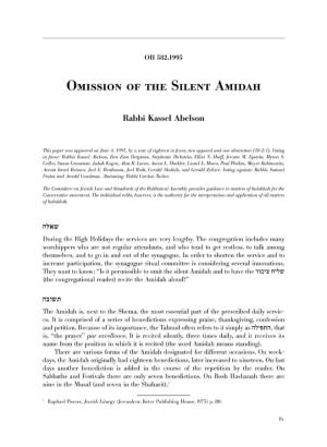 Omission of the Silent Amidah