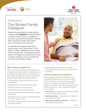 Let's Talk About the Stroke Family Caregiver