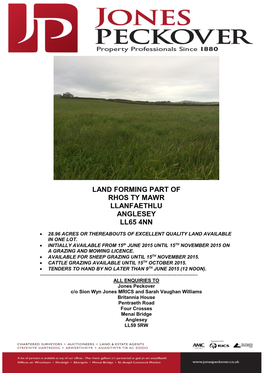 Land Forming Part of Rhos Ty Mawr Llanfaethlu Anglesey Ll65 4Nn