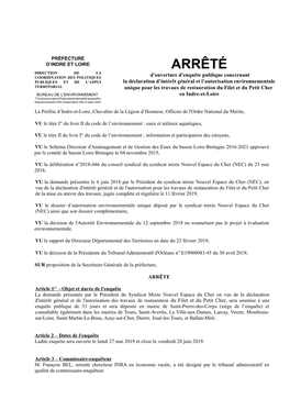 Le Prefet Du Departement D'indre-Et-Loire