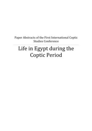 Life in Egypt During the Coptic Period