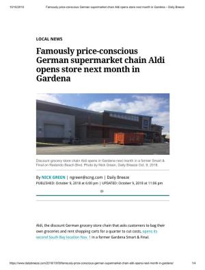 Famously Price-Conscious German Supermarket Chain Aldi Opens Store Next Month in Gardena – Daily Breeze