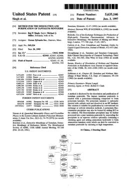 United States Patent (19) 11 Patent Number: 5,635,146 Singh Et Al