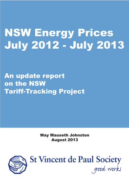SVDP NSW Tariff Tracking July13 Update Report