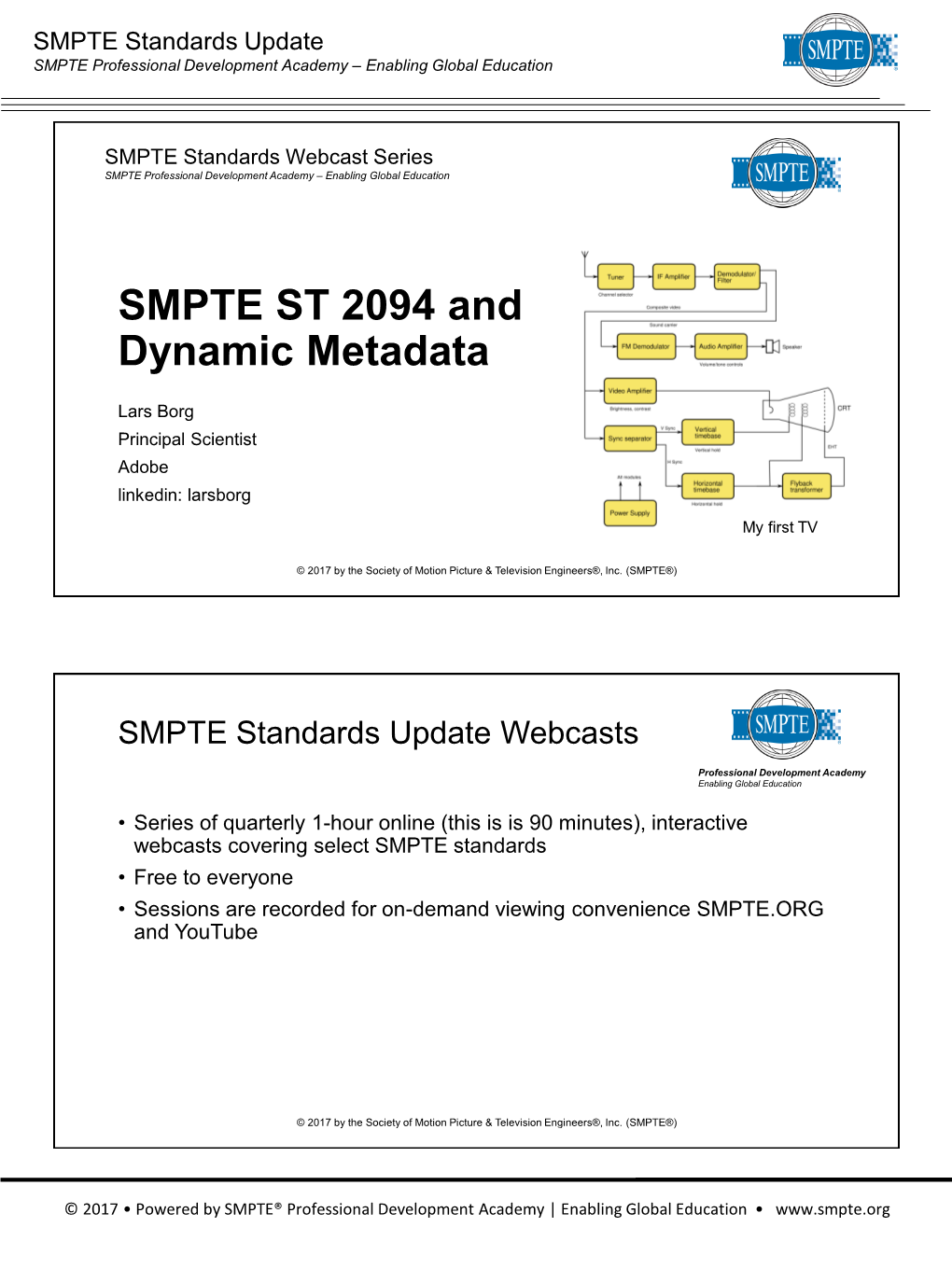 SMPTE ST 2094 and Dynamic Metadata