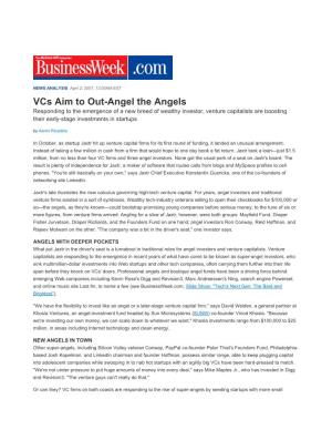 Vcs Aim to Out-Angel the Angels