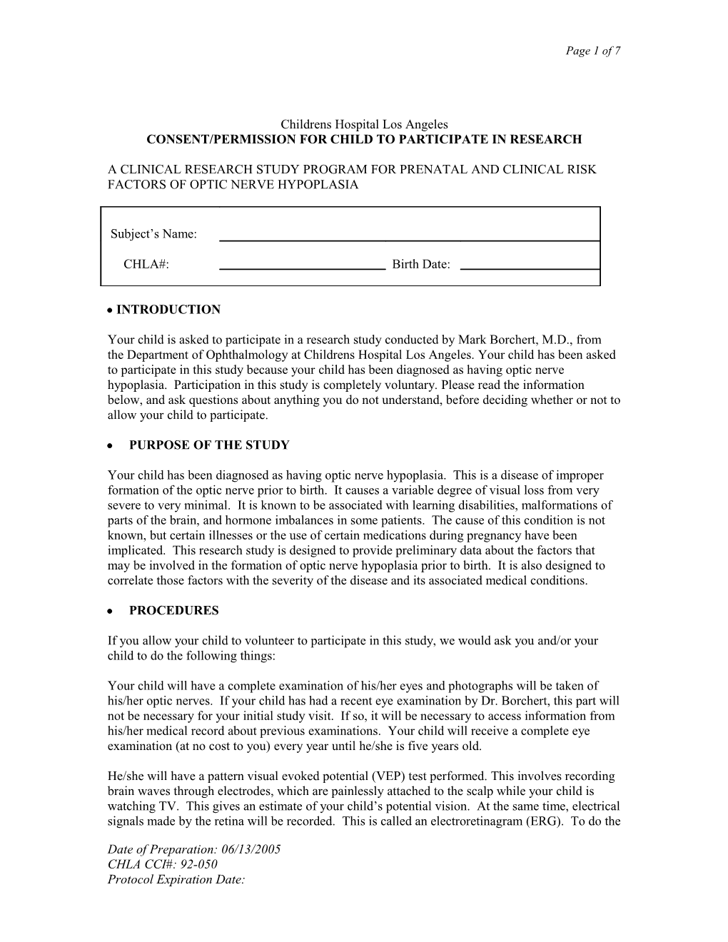 Sample Consent Form