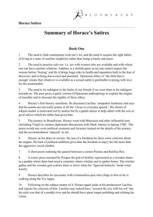 Summary of Horace's Satires