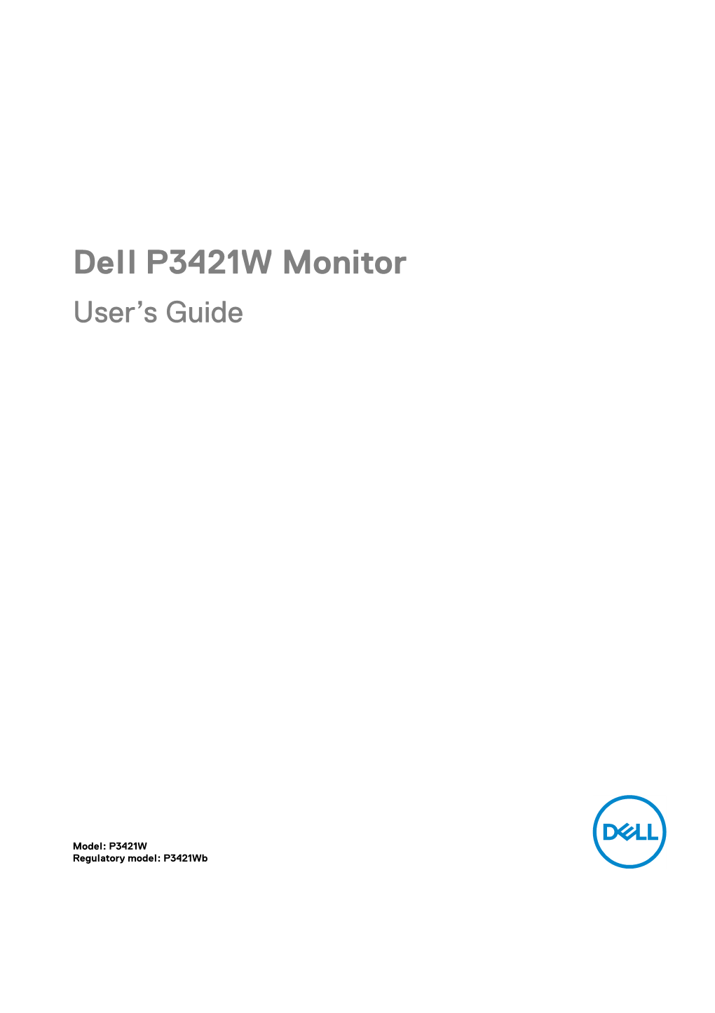 Dell P3421W Monitor User’S Guide
