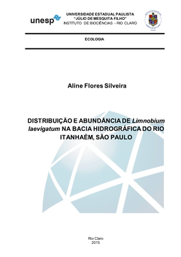 Aline Flores Silveira DISTRIBUIÇÃO E ABUNDÂNCIA DE Limnobium