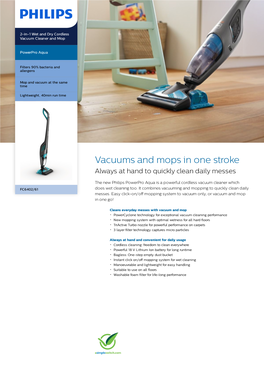 FC6402/61 Philips 2-In-1 Wet and Dry Cordless Vacuum Cleaner And