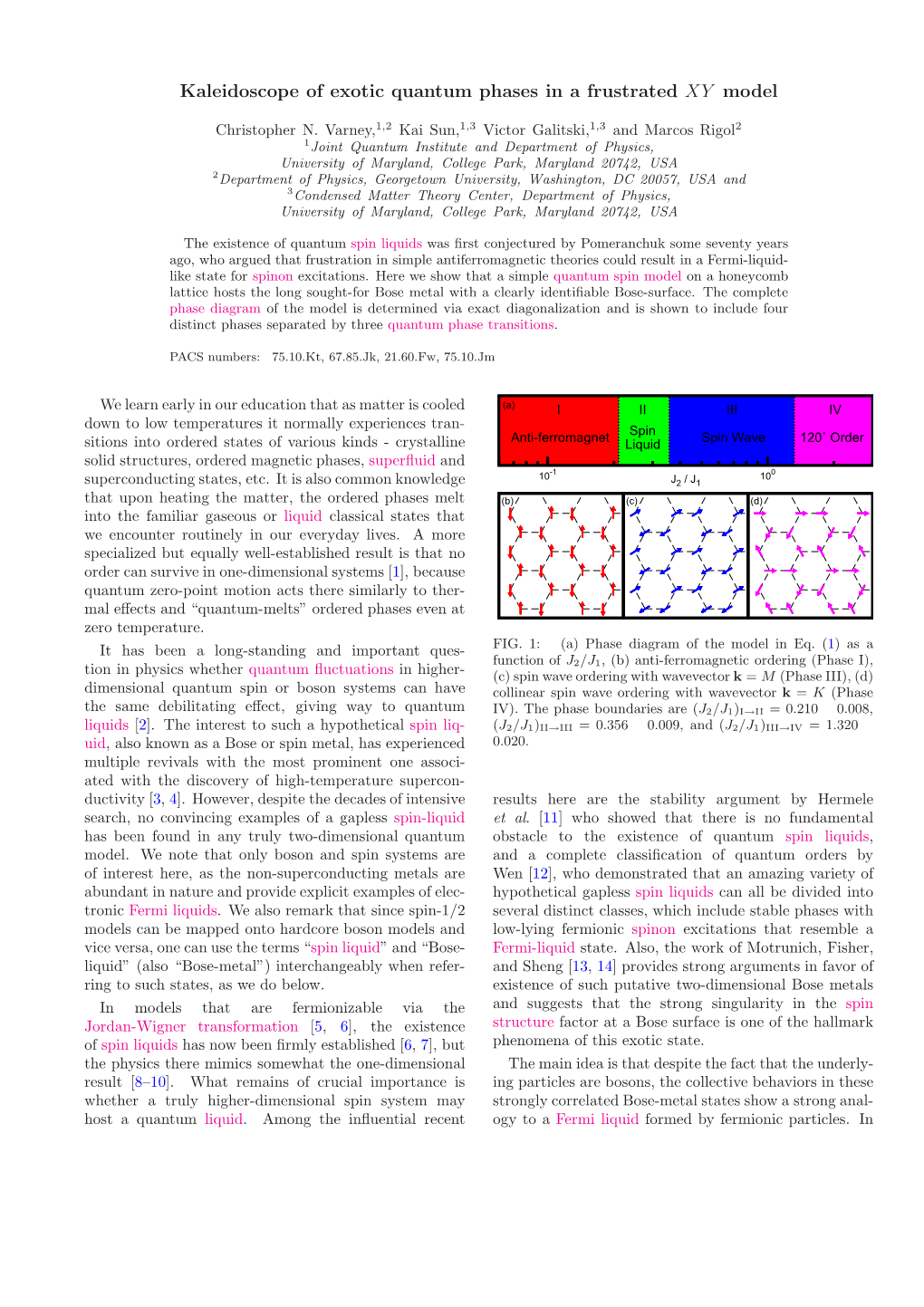 Kaleidoscope of Exotic Quantum Phases in a Frustrated XY Model