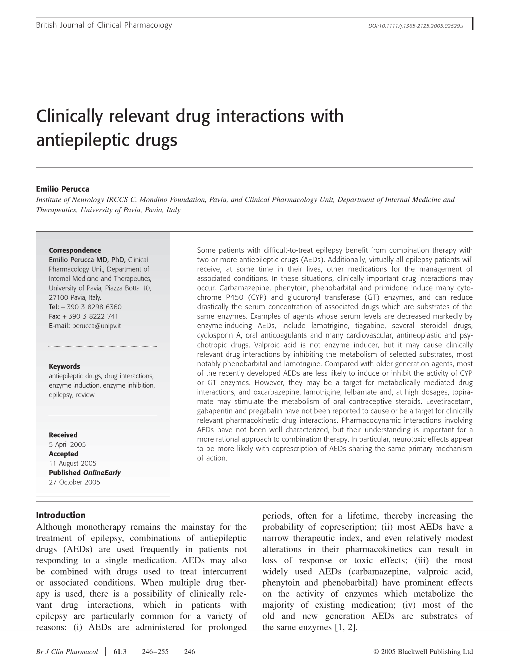 Clinically Relevant Drug Interactions with Antiepileptic Drugs