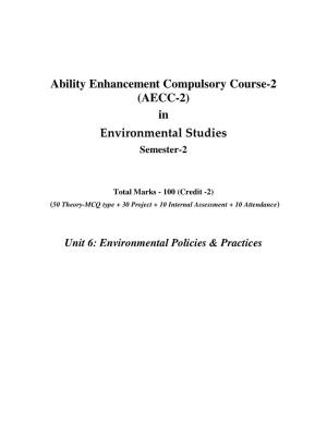 (AECC-2) in Environmental Studies Semester-2