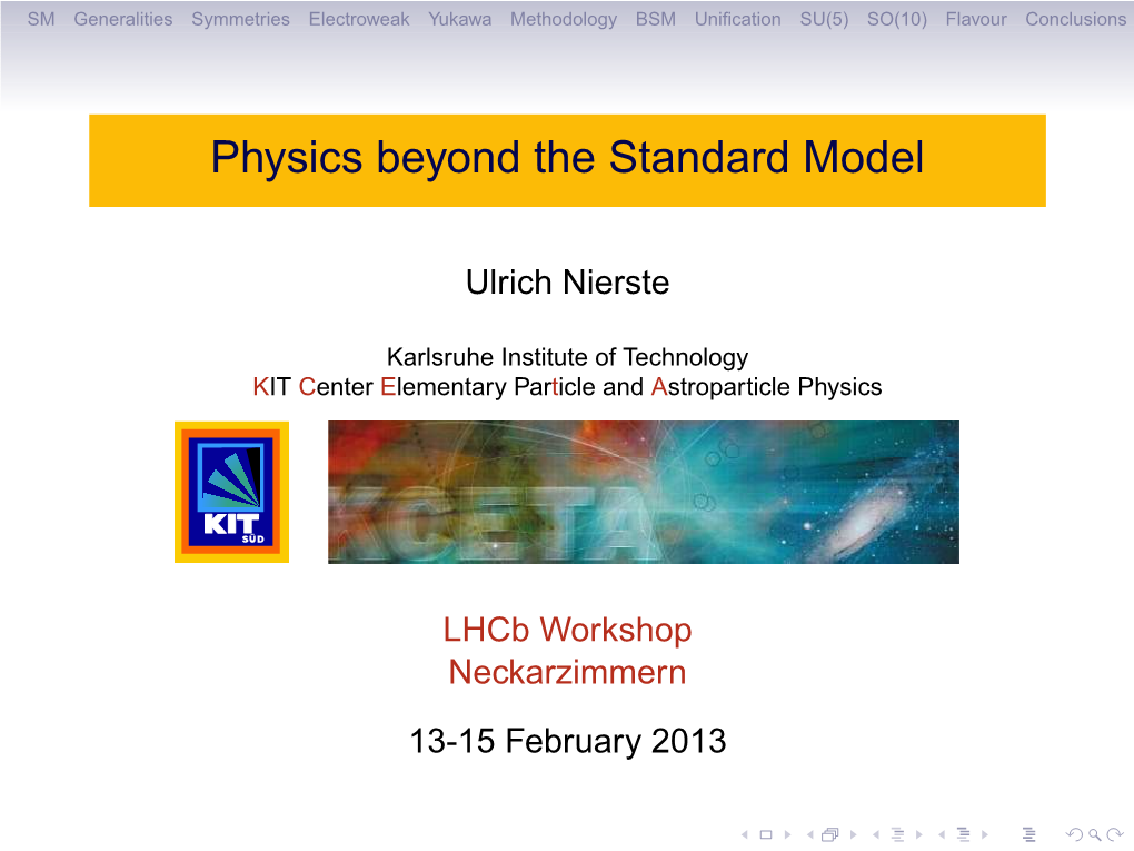 Physics Beyond the Standard Model