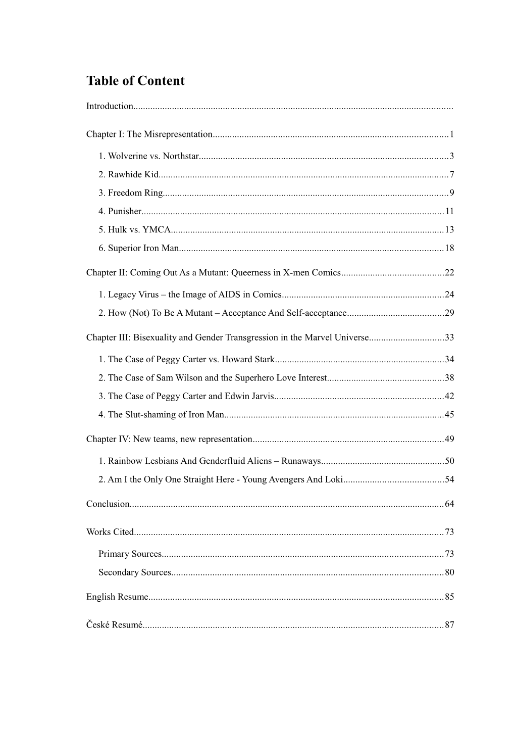 Table of Content