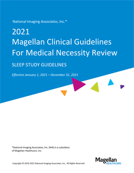 2021 Magellan Clinical Guidelines for Medical Necessity Review