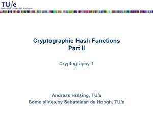 Hash Functions Part II