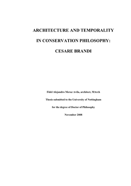Meraz Avila, Fidel Alejandro (2009) Architecture and Temporality In