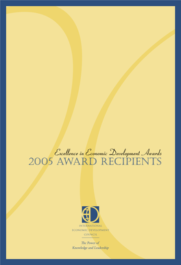 2005 Award Recipients IEDC Excellence in Economic Development Awards