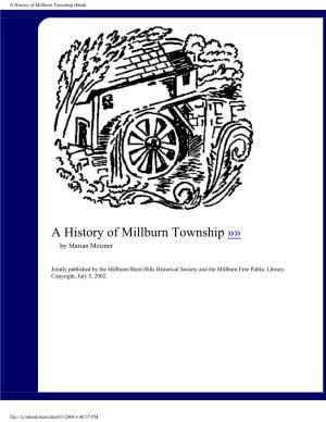 A History of Millburn Township Ebook