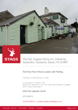 The Flat, Copper Penny Inn, Chipshop, Gulworthy, Tavistock, Devon, PL19 8NT