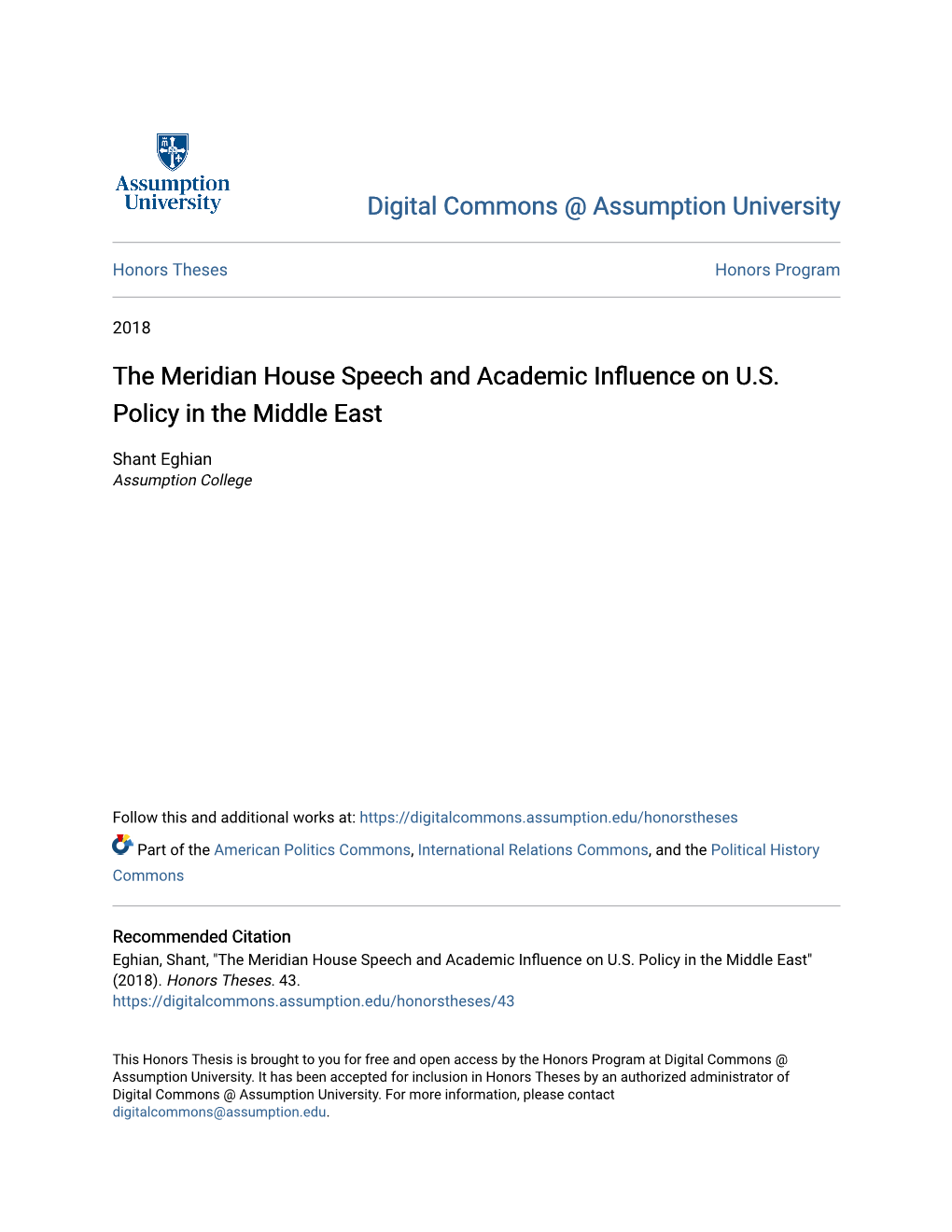 The Meridian House Speech and Academic Influence on U.S. Policy in the Middle East